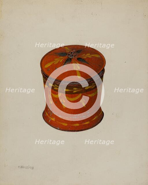 Toleware Sugar Bowl, c. 1940. Creator: Charles Henning.