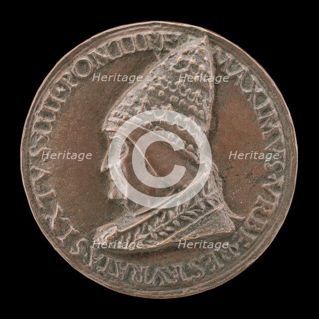 Sixtus IV (Francesco della Rovere, 1414-1481), Pope 1471 [obverse], probably 1482. Creator: Vittore Gambello.