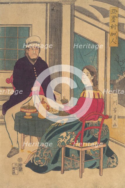 Amerikajin, 1862. Creator: Yoshikazu.