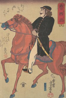 Russian Horseman, 10th month, 1860. Creator: Utagawa Yoshitomi.