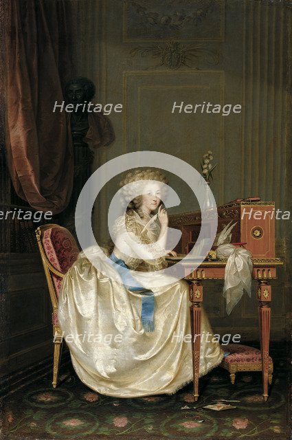 Portrait of Marie Louise of Savoy (1749-1792), Princess of Lamballe. Artist: Hickel, Anton (1745-1798)