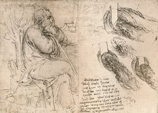 Drawing illustrating the representation of hair falling down in curls, c1472-c1519 (1883). Artist: Leonardo da Vinci.