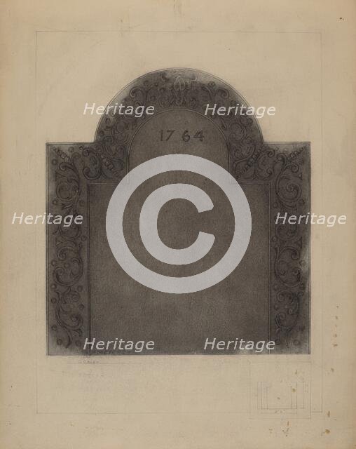 Iron Fireback, c. 1937. Creator: Henry Meyers.