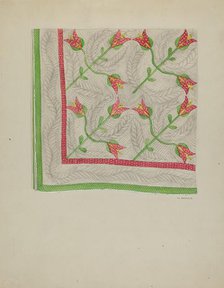 Applique Quilt, c. 1936. Creator: Madeline Arnold.