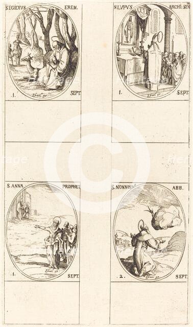 St. Giles; St. Lupus; St. Anne; St. Nonnosus. Creator: Jacques Callot.