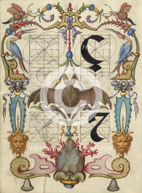 Guide for Constructing the Letters ç and tironian et; Mira calligraphiae monumenta, about 1591-1596. Creator: Joris Hoefnagel.