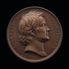 Bertel Thorvaldsen, 1770-1844, Sculptor [obverse], 1837. Creator: Karl Friedrich Voigt.