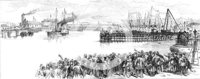 The Prince of Wales at Holyhead: view of the new dock from the clock-tower, 1880. Creator: Unknown.