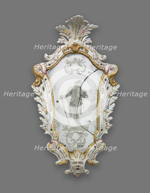 Mirror: Courtier, Italy, 1740/60. Creator: Unknown.