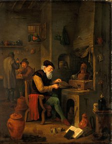 An alchemist in his laboratory, c1680s. Creator: Follower of David Teniers the younger.