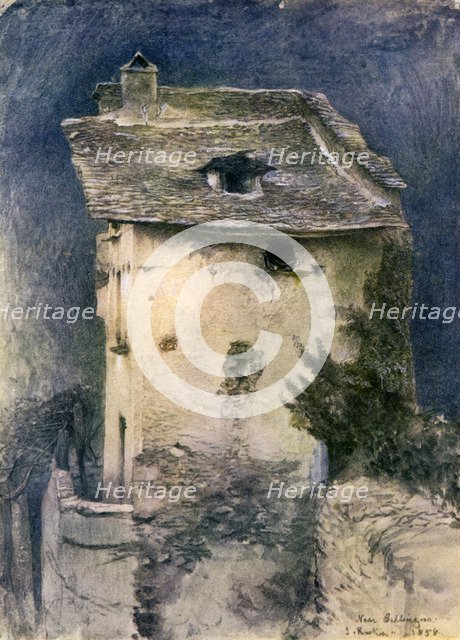 A dilapidated cottage, 19th century.Artist: John Ruskin