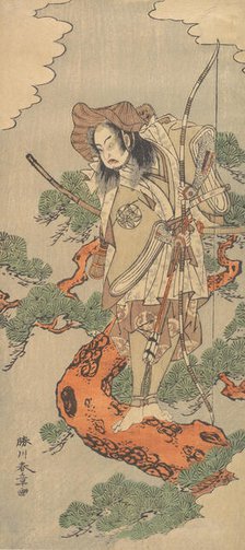 The Ninth Ichimura Uzaemon as a Samurai Warrior, ca. 1773. Creator: Shunsho.