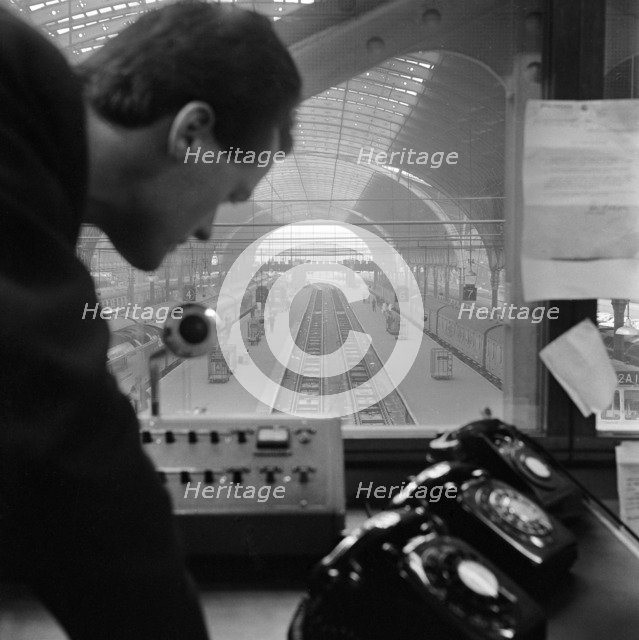 Control cabin, Paddington Station, London, 1960-1972. Artist: John Gay