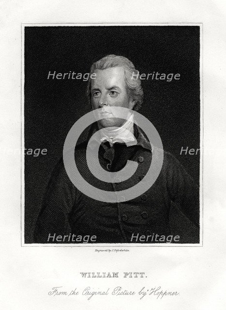 William Pitt the Younger, British statesman, 19th century. Artist: J Posselwhite
