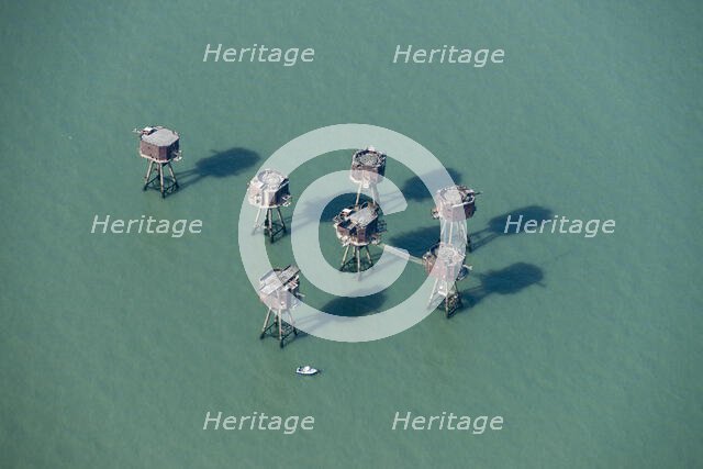 Red Sands Fort, World War II anti-aircraft defences, Thames Estuary, 2015. Creator: Historic England.