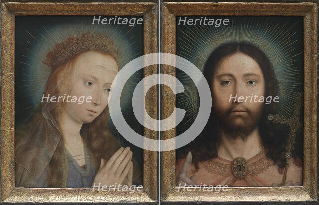 Christ Salvator Mundi and Mary at Prayer, 1505. Creator: Quentin Metsys I.