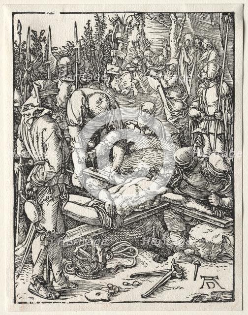 The Small Passion: Christ Being Nailed to the Cross, 1509-1511. Creator: Albrecht Dürer (German, 1471-1528).