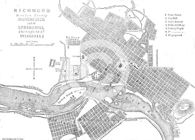 Richmond, Virginia, the capital of the Confederate States of America, 1861. Creator: Theodor Ettling.
