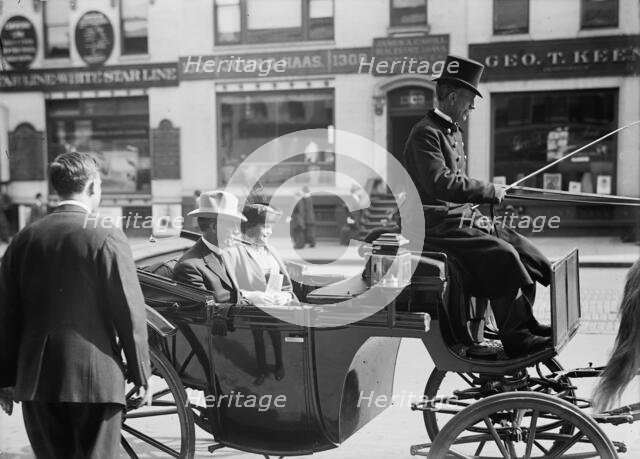 John Lind, Governor of Minnesota, in Carriage with Mrs. Lind, 1914. Creator: Harris & Ewing.