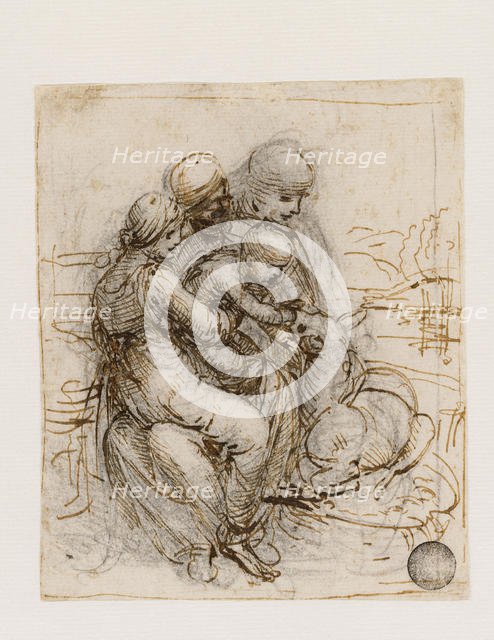 The Virgin and Child with Saint Anne (Anna Metterza), c. 1501. Creator: Leonardo da Vinci (1452-1519).