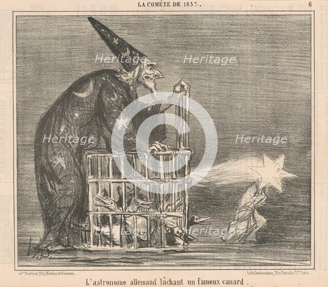 L'astronome allemand lachant un ... Canard, 19th century. Creator: Honore Daumier.