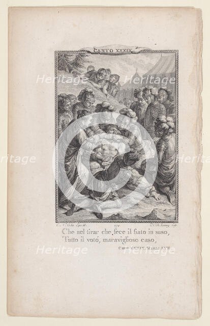 Canto 39, Stanza 57, from Orlando Furioso, 1774., 1774. Creator: Nicolas de Launay.