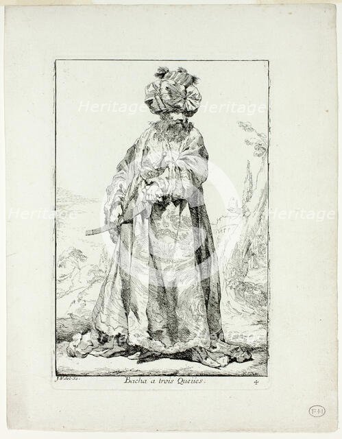 Bacha à trois Queues, plate four from Caravanne du Sultan à la Mecque, 1748. Creator: Joseph-Marie Vien the Elder.