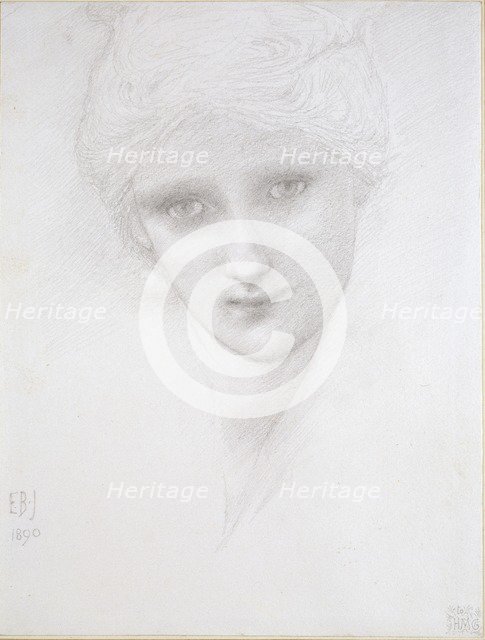 Head of a Woman, 1890. Artist: Sir Edward Coley Burne-Jones.
