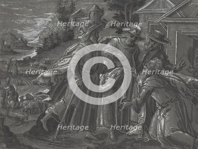 Abraham Entertaining the Angels [verso], c. 1600. Creator: Unknown.