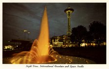 International Fountain and Space Needle, Seattle, Washington, USA, 1963. Artist: Unknown