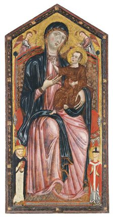 The Virgin and Child enthroned with Saints Dominic and Martin, and two angels, 1290. Creator: Master of the Magdalen.
