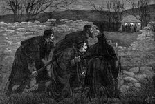 The State of Ireland: "Captain Moonlight" surprised by a police patrol, 1881. Creator: Unknown.