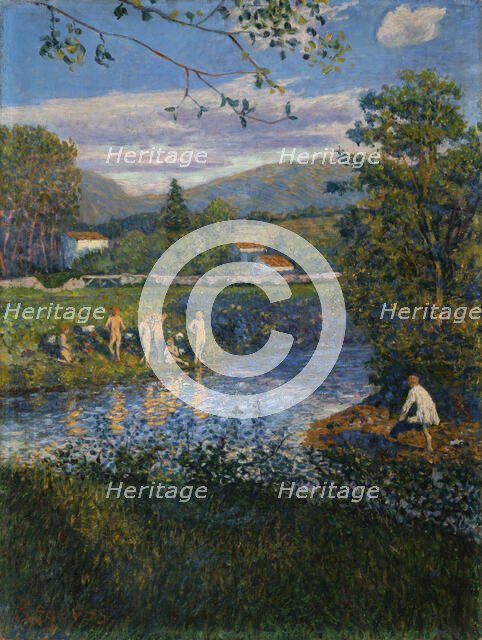 Bathing in Rentería, 1900. Creator: Regoyos y Valdés, Darío de (1857-1913).