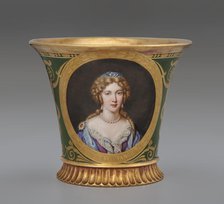 Cup (Tasse Jasmin À Pied Cannelé, 1St Size) With Portrait Of Marie Angélique De Scorailles..., 1811. Creator: Unknown.