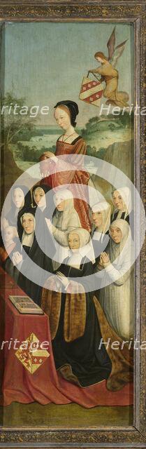 Memorial Panel with Nine Female Portraits, probably Kathrijn Willemsdr van der Graft and Family, wit Creator: Master of Alkmaar.