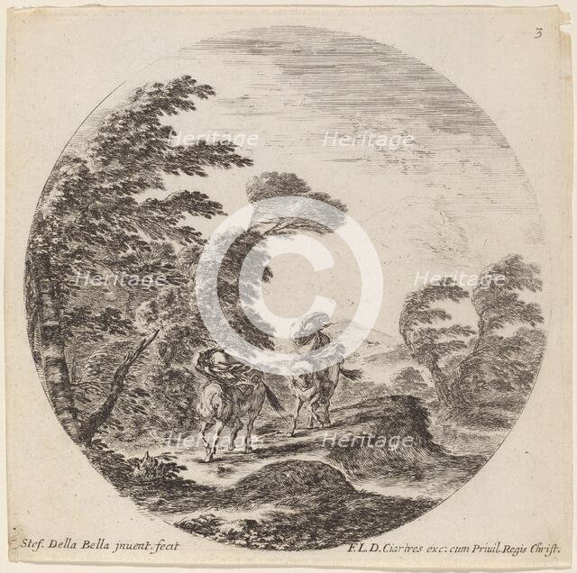 Windblown Horsemen, 1646. Creator: Stefano della Bella.