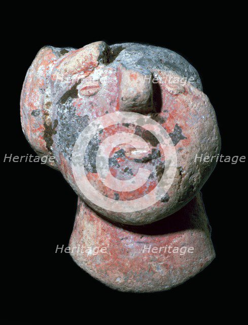 Copper age pottery head. Artist: Unknown