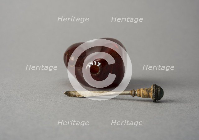 Amber snuff bottle of natural pebble form, China, Qing dynasty, 1644-1911. Creator: Unknown.