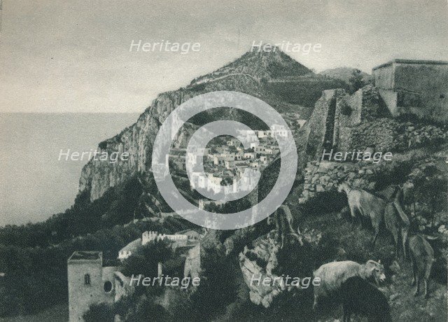 View of the sea with Monte Solaro, Capri, Italy, 1927. Artist: Eugen Poppel.