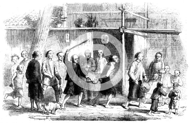 Sketches in China - a Thief whipped through the Streets of Canton, 1858. Creator: Unknown.