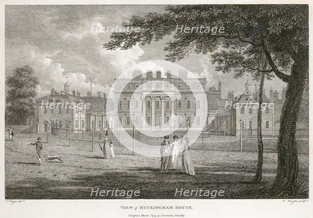 Buckingham House, Westminster, London, 1799. Artist: W Knight.