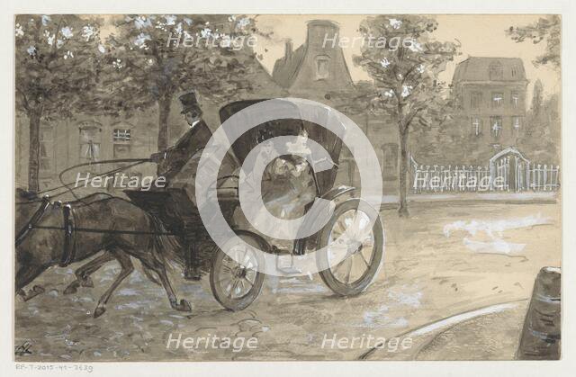 Two women in a horse carriage, in or before 1901. Creator: Louwerse, H.C..