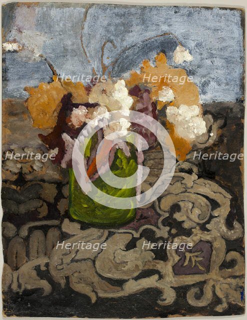 Still Life with Green Vase, c. 1902. Creator: Paula Modersohn-Becker.