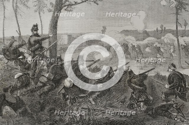 Siege of Paris: Skirmishes between the Prussian outposts encircling Paris and the besieged, 1871. Creator: Tomás Carlos Capuz.