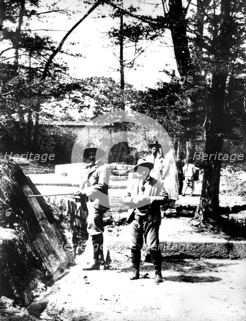 Western visitors to Korea, 1900. Artist: Unknown