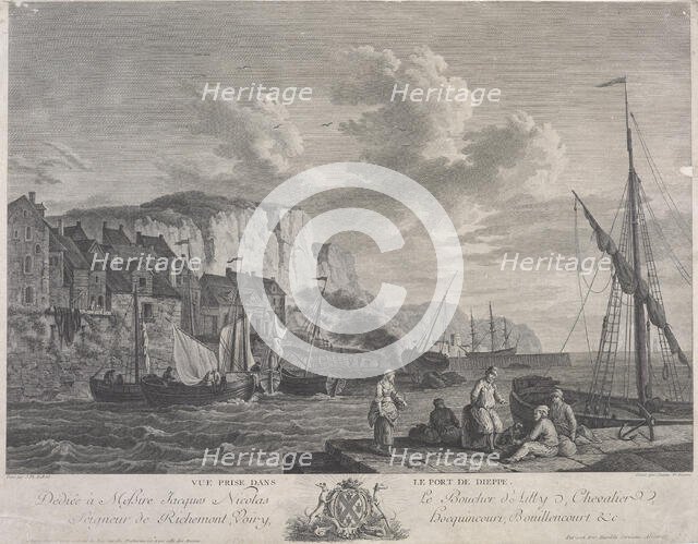 Vue prise dans le port de Dieppe (View of the port of Dieppe),  c.1771. Creator: Jeanne Francoise Ozanne.
