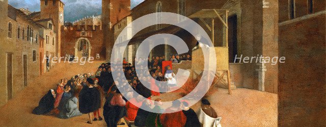 Saint Dominic preaching in Recanati.