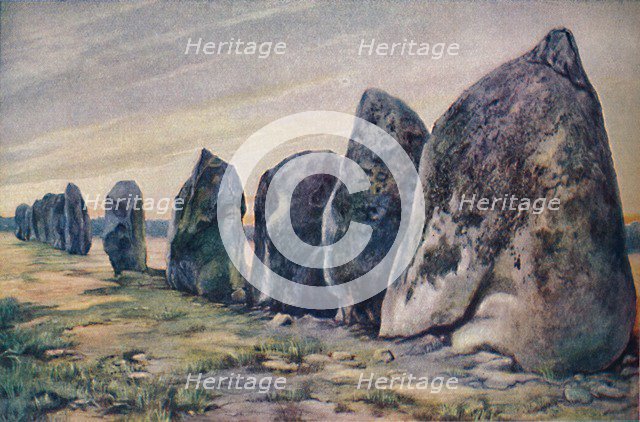 Alinements near Carnac, Brittany, France, c1920. Artist: Unknown.