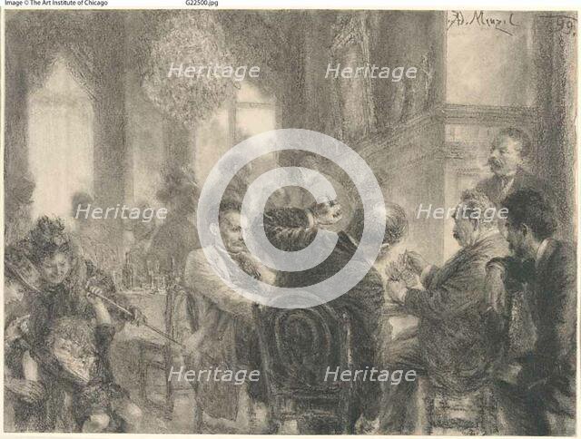 The Card Game, 1899. Creator: Adolph Menzel.