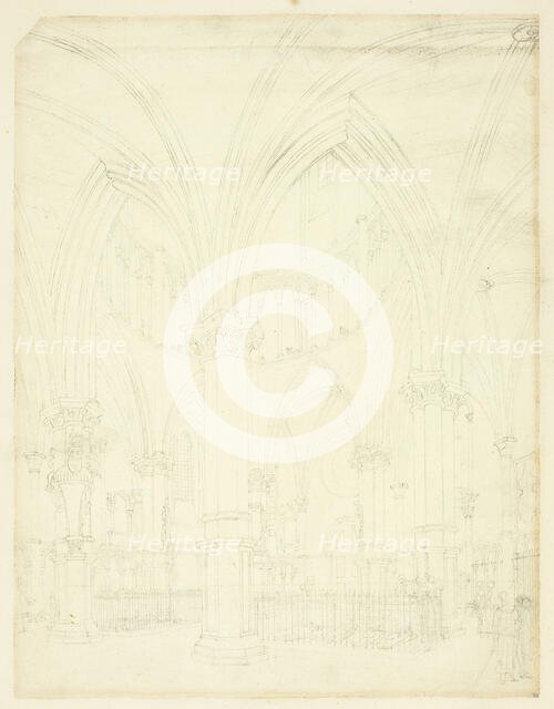 Study for Temple Church, from Microcosm of London, c. 1809. Creator: Augustus Charles Pugin.